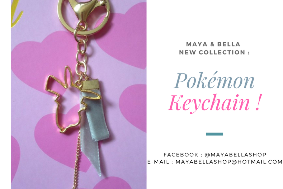 pouic_sama-et-maya-and-bella-shop-8.Porte clé Pokémon Pikachu, produit dérivé du tour de cou